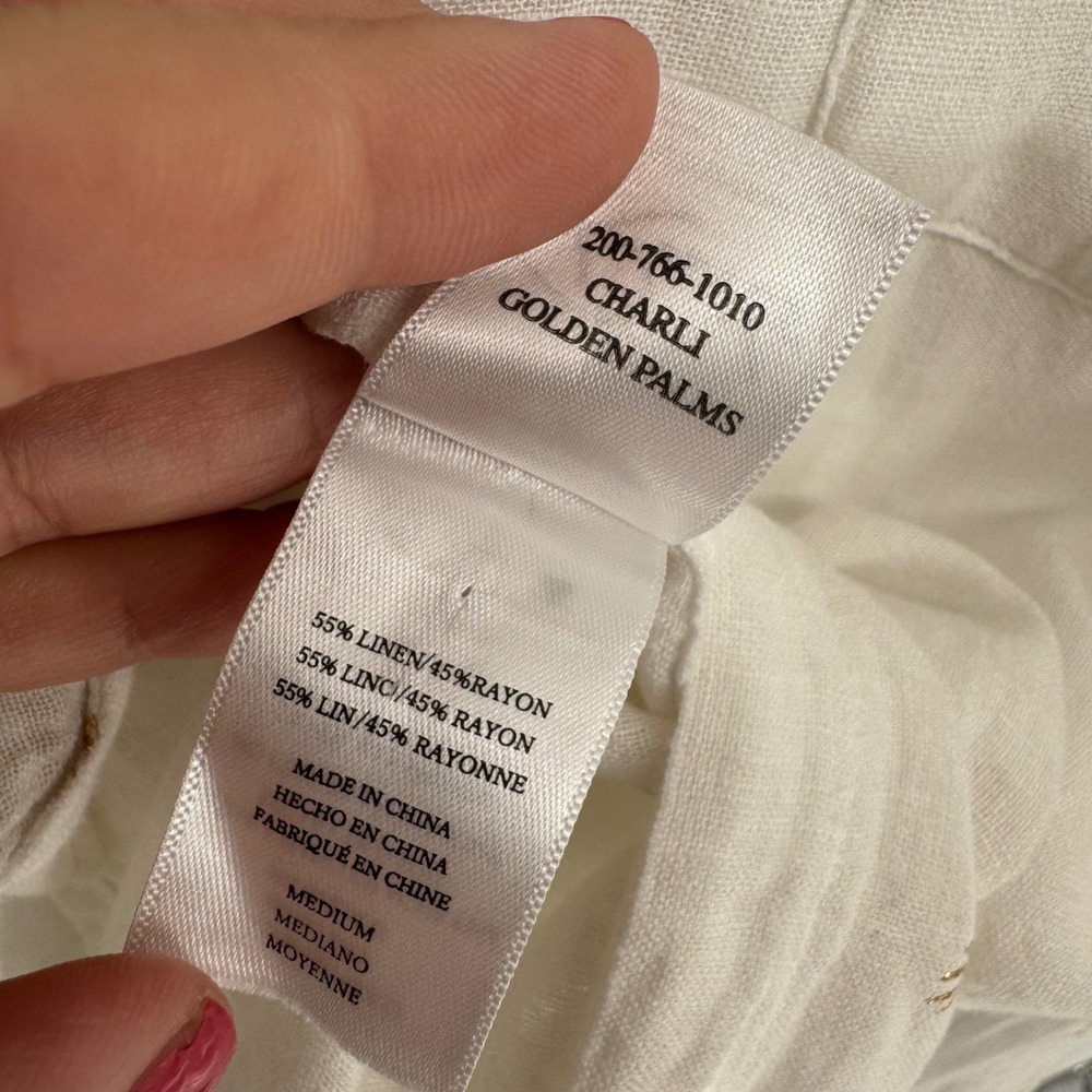 Rails Charli Golden Palms Linen Blend Button Up S… - image 7